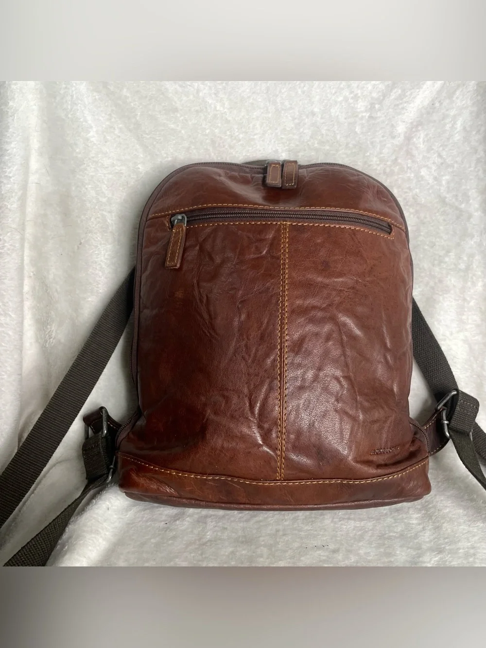 Jack Georges Small Convertible Voyager Backpack Crossbody Brown Leather